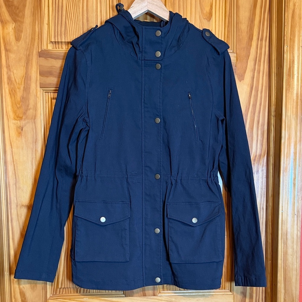 Eden Society Women's Dark Blue Utility Jacket with Hood